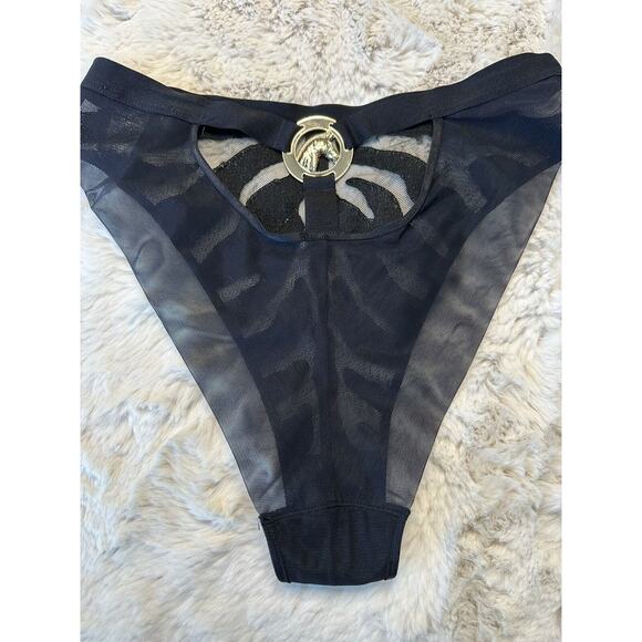 Honey Birdette PRUDENCE🖤 Black Zebra Cheeky Brazilian Brief XS - Picture 2 of 3